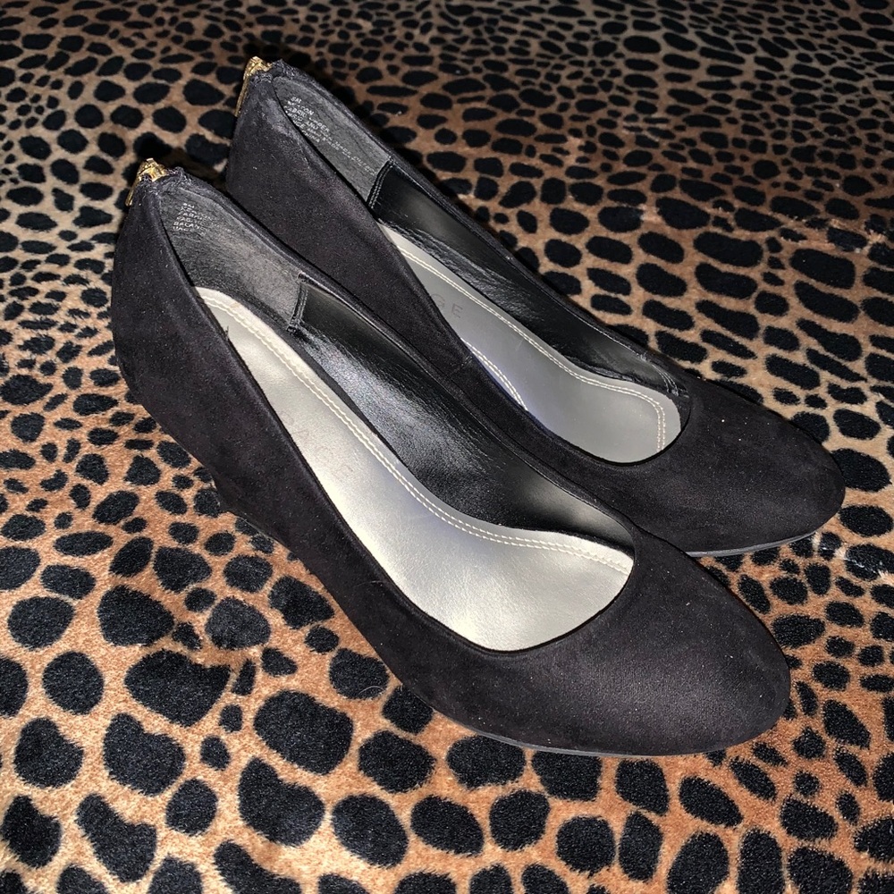 Black Suede Wedges